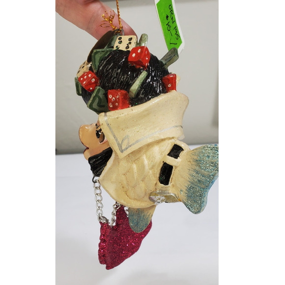 Katherine's Collection Kissing Fish Gambling King Christmas Ornament - Picture 5 of 6